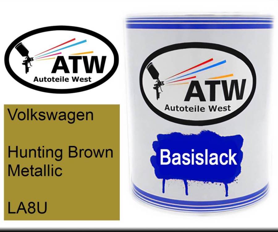 Volkswagen, Hunting Brown Metallic, LA8U: 1L Lackdose, von ATW Autoteile West.